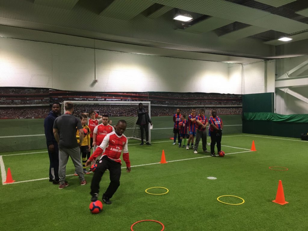 Both teams training before the game